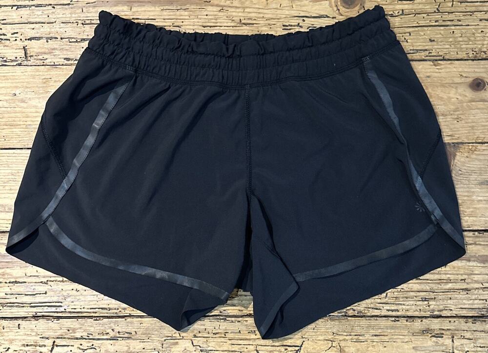 Athleta Women’s Black 3” Track Shorts W/Built In Underwear Size S NWOT